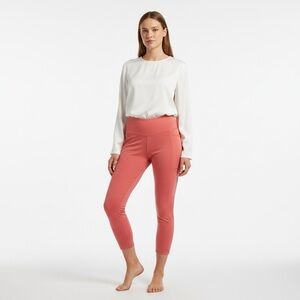 DANSKIN CORAL CAPRI LEGGINGS WITH POCKETS SIZE SMALL WOMENS